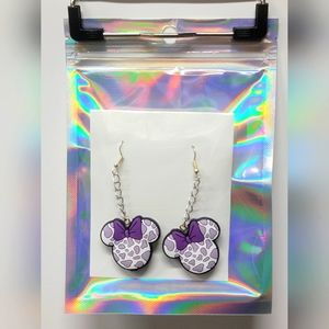Cheetah mouse head earrings
